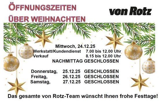 Öffnungszeiten über Weihnachten - Auto Welt von Rotz AG 5